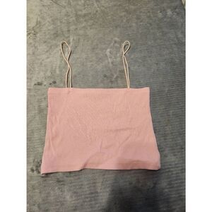 ZARA size M Pink Spaghetti Strap Crop Tank Top